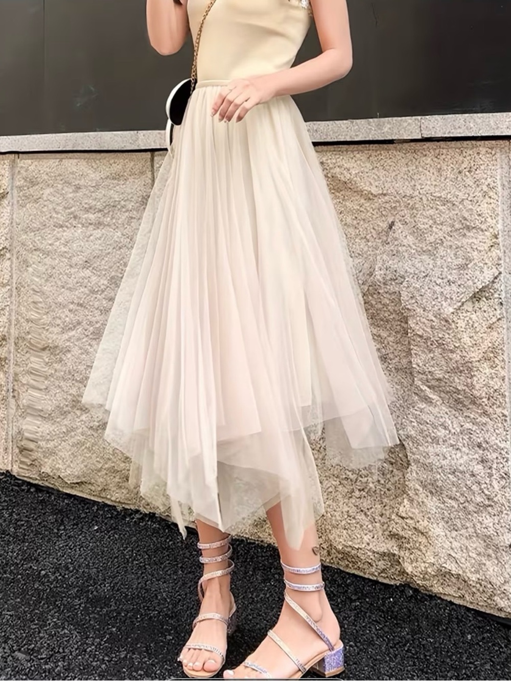 White Layered Tulle Skirt